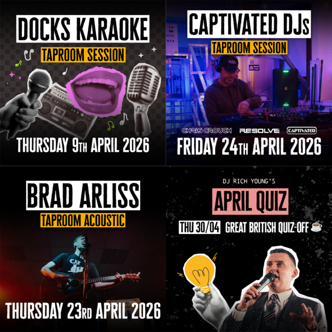 april 2026 taproom events docks beers