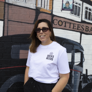White T-Shirt - Docks Beers Grimsby